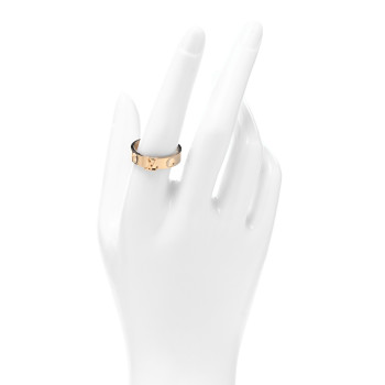 LOUIS VUITTON 18K Yellow Gold Empreinte LV Ring 58 8.5