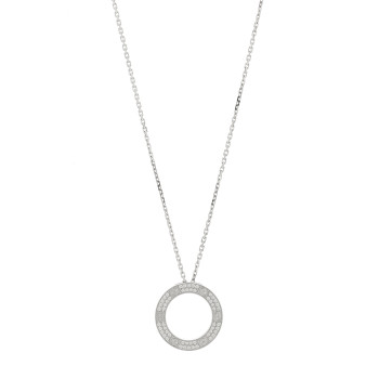 CARTIER 18K White Gold Diamond LOVE Paved Necklace