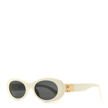 MIU MIU Acetate Oval Sunglasses SMU 06Z White