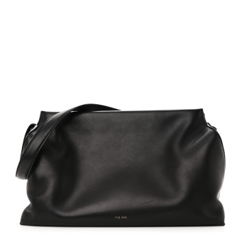 THE ROW Saddle Calfskin Sienna Shoulder Bag Black
