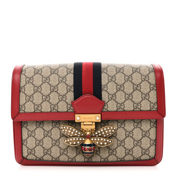 GUCCI GG Supreme Monogram Medium Queen Margaret Shoulder Bag Red