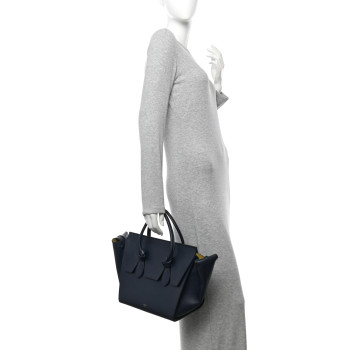 CELINE Smooth Calfskin Small Tie Knot Tote Navy Blue