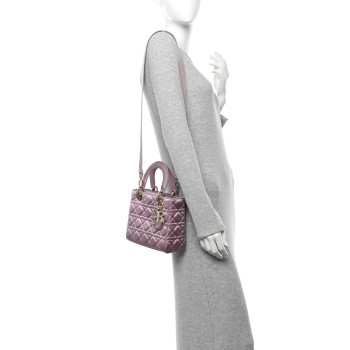 CHRISTIAN DIOR Satin Swarovski Crystal Cannage My ABC Lady Dior Pink