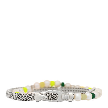 JOHN HARDY Sterling Silver Cultured Pearl Quartz Lemon Magnesite Wrap Bracelet