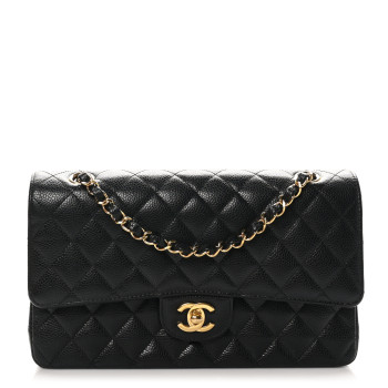 CHANEL Caviar Quilted Medium Double Flap Black