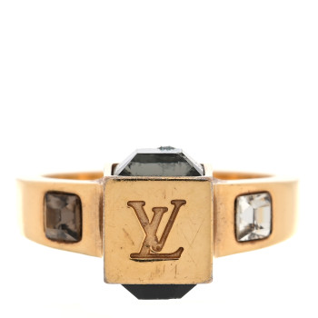 LOUIS VUITTON Metal Swarovski Gamble Ring Small 47 4 Azur Gold