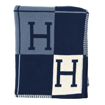 HERMES Wool Cashmere Avalon III Blanket Caban Ecru