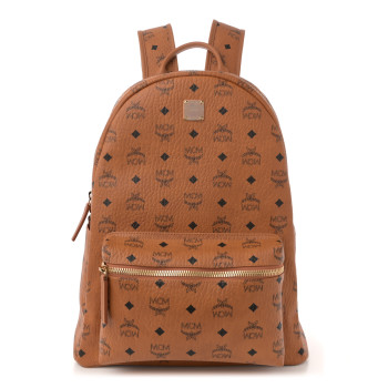 MCM Visetos Medium Stark Backpack Cognac