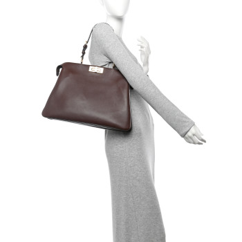 FENDI Vitello Large Soft Peekaboo Brown
