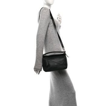 LOEWE Calfskin Small Puzzle Bag Black