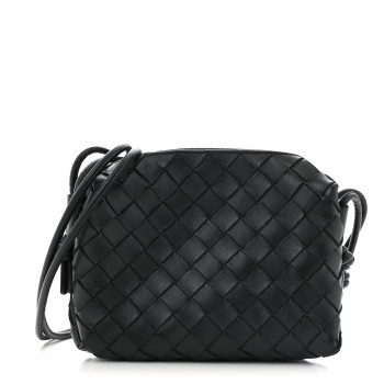 BOTTEGA VENETA Nappa Intrecciato Mini Loop Camera Bag Black
