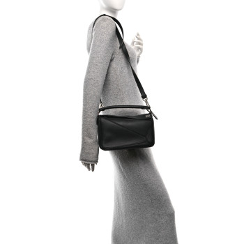 LOEWE Calfskin Small Puzzle Bag Black