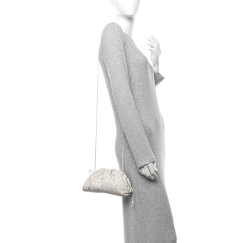 BOTTEGA VENETA Nappa Intrecciato The Mini Pouch Chalk