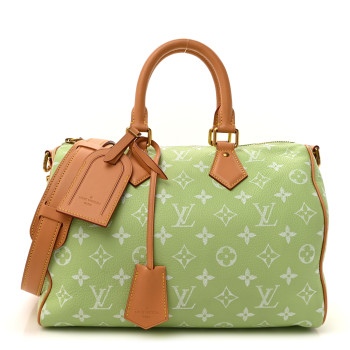 LOUIS VUITTON Calfskin Monogram Speedy P9 Bandouliere 30 Frozen Lime Vert Clair