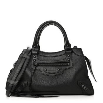 BALENCIAGA Grained Calfskin Neo Classic Black Hardware S City Black