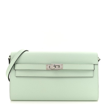 HERMES Epsom Kelly Wallet To Go Vert Peppermint