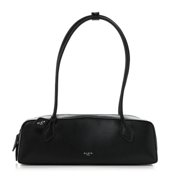ALAIA Shiny Goatskin Medium Le Teckel Bag Black