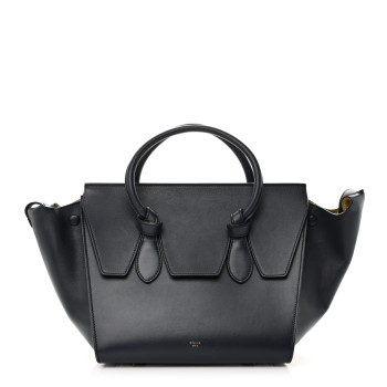 CELINE Smooth Calfskin Small Tie Knot Tote Navy Blue