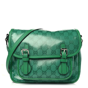 GUCCI Monogram GG Childrens Messenger Bag Green