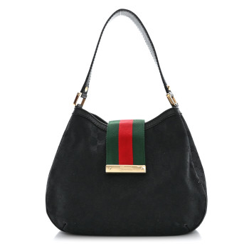 GUCCI Monogram New Ladies Web Hobo Black