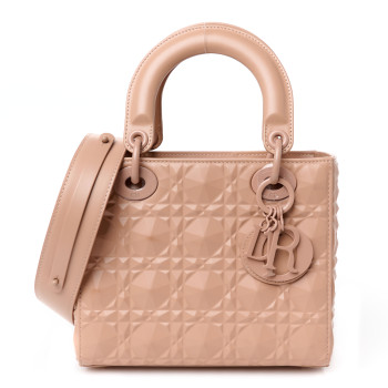 CHRISTIAN DIOR Calfskin Cannage Diamond Small My ABCDior Lady Dior Rose Des Vents