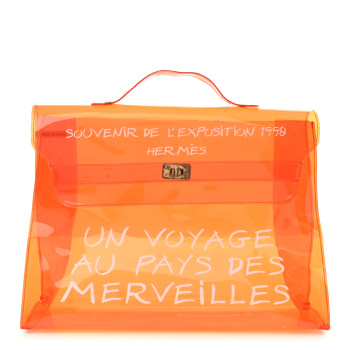 HERMES Vinyl Souvenir De L'Exposition Kelly Orange