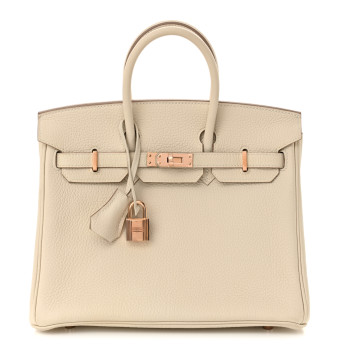 HERMES Togo Birkin 25 Craie