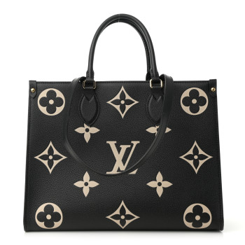 LOUIS VUITTON Empreinte Monogram Giant Onthego MM Black Beige
