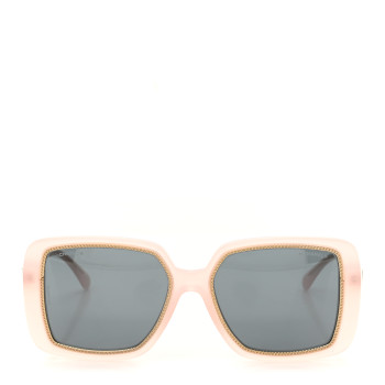CHANEL Acetate Chain Square Sunglasses 71709A Pale Pink