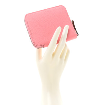 HERMES Epsom Silk'In Compact Wallet Rose Confetti