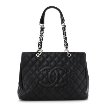 CHANEL Caviar Quilted Grand Shopping Tote GST Black