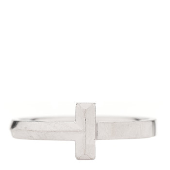 TIFFANY 18K White Gold 2.5mm T T1 Ring 49 5