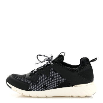 LOUIS VUITTON Technical Nylon Monogram Rubber Aftergame Sneakers 36 Black