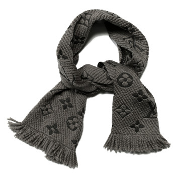 LOUIS VUITTON Wool Silk Logomania Scarf Verone