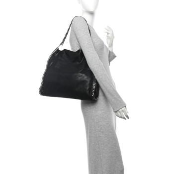 STELLA MCCARTNEY Shaggy Deer Small Falabella Tote Black