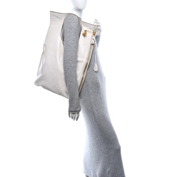 TOM FORD Ramskin Large Alix Padlock Zip Shoulder Bag White