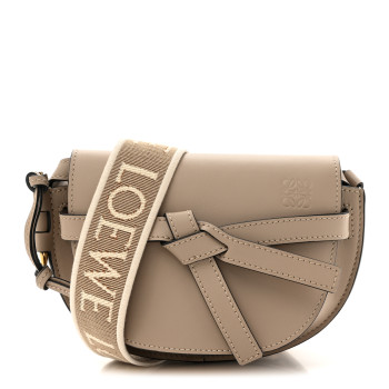 LOEWE Calfskin Jacquard Mini Gate Dual Bag Clay