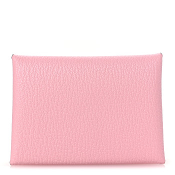 HERMES Chevre Mysore Calvi Duo Card Case Rose Sakura