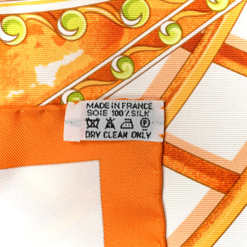 HERMES Silk Monnaies Et Symboles De Parisii Scarf 90