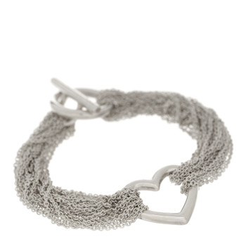 TIFFANY Sterling Silver Heart Mesh Bracelet