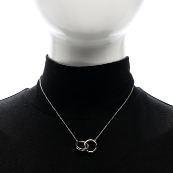 TIFFANY Sterling Silver Rubedo 1837 Interlocking Circles Pendant Necklace