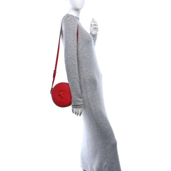 VERSACE Calfskin La Medusa Round Camera Bag Red