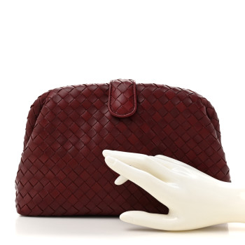 BOTTEGA VENETA Nappa Intrecciato The Lauren 1980 Clutch Gigolo Red