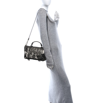 PROENZA SCHOULER Metallic Lambskin Tiny PS1 Satchel Silver