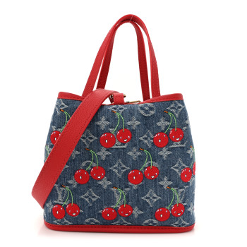 LOUIS VUITTON LV X TM Monogram Denim Cerises Neverfull Inside Out BB