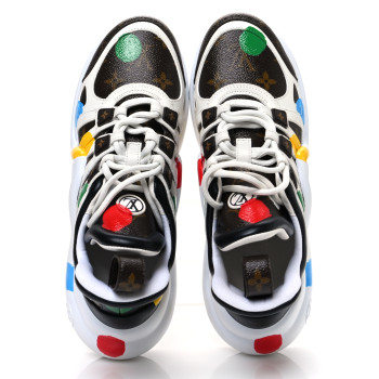 LOUIS VUITTON LV X YK Calfskin Monogram Dots Monogram Archlight Sneakers White