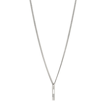GUCCI Darkened Sterling Silver G Bar Pendant Necklace