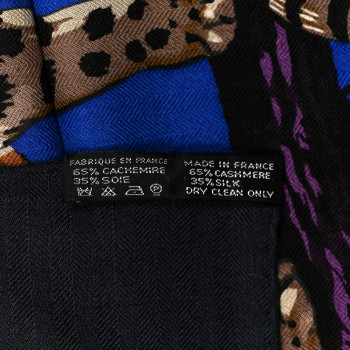 HERMES Cashmere Silk Tendresse Feline Shawl 140