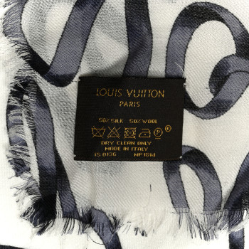 LOUIS VUITTON Silk Wool Volez Voguez Voyagez Stole