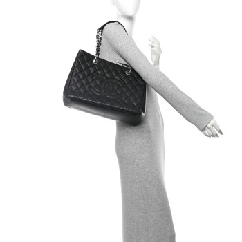 CHANEL Caviar Quilted Grand Shopping Tote GST Black